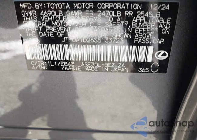 JTHDA1D26S5133723: 43147841