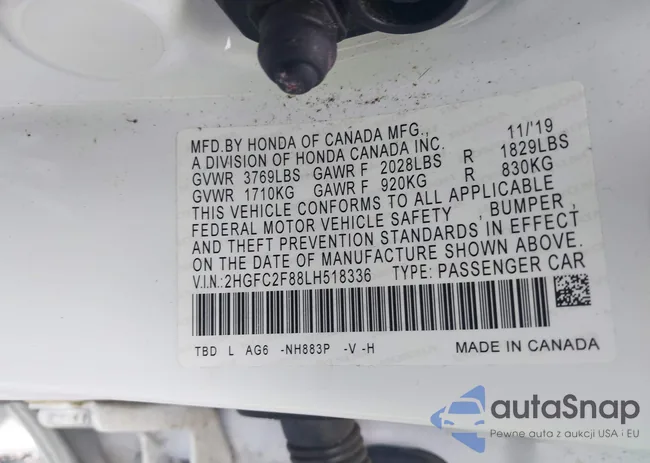 2HGFC2F88LH518336: 43147842