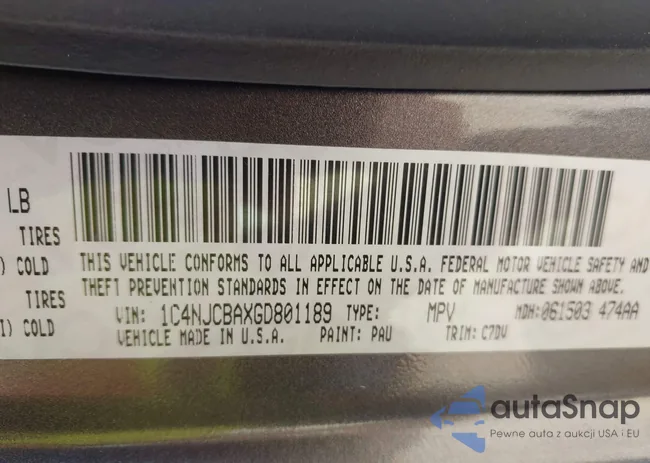 1C4NJCBAXGD801189: 43147855