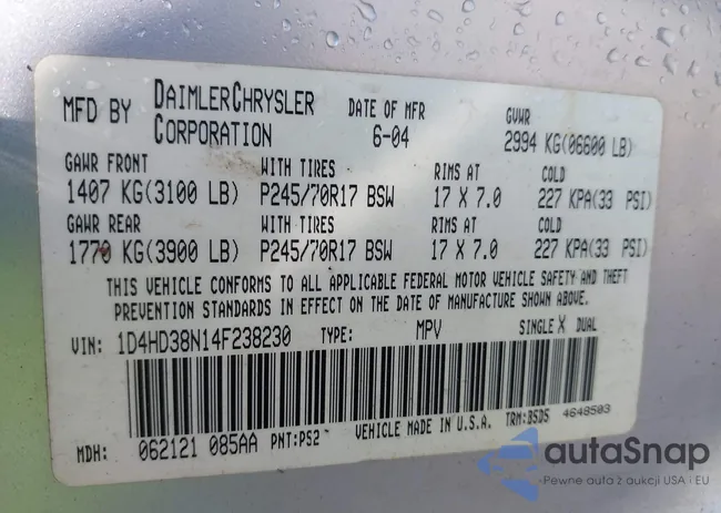 1D4HD38N14F238230: 43147889