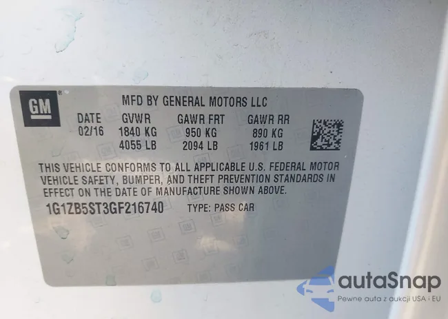 1G1ZB5ST3GF216740: 43147909