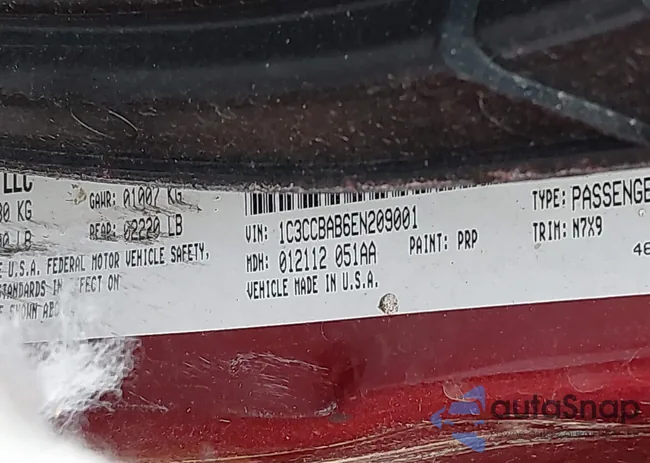 1C3CCBAB6EN209001: 43147952