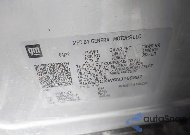 5GAERCKW6NJ168887: 43147957