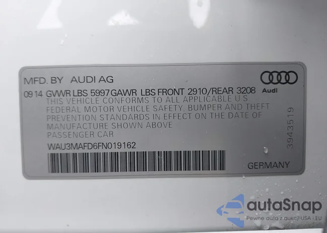 WAU3MAFD6FN019162: 43149060