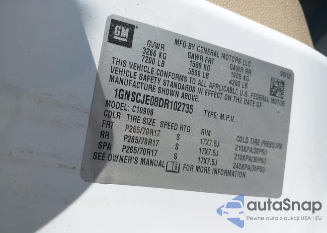 1GNSCJE08DR102735: 43149079