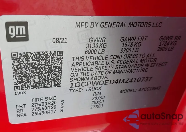 1GCPWDED4MZ410737: 43149118