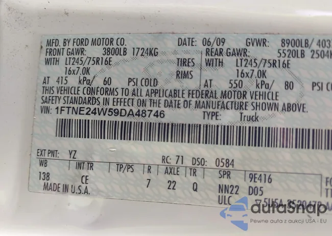 1FTNE24W59DA48746: 43149137