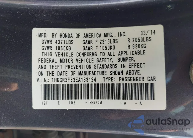 1HGCR2F53EA183124: 43149280