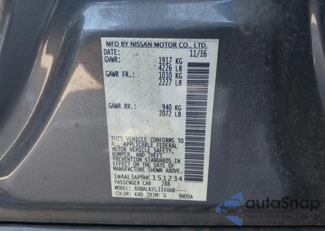 1N4AL3AP9HC151234: 43149347