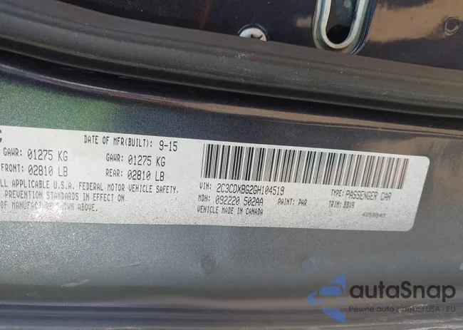 2C3CDXBG2GH104519: 43149362