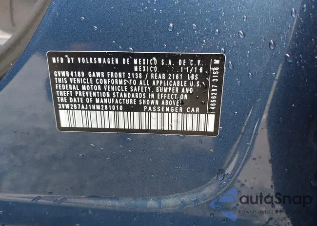 3VW2B7AJ1HM281010: 43149524