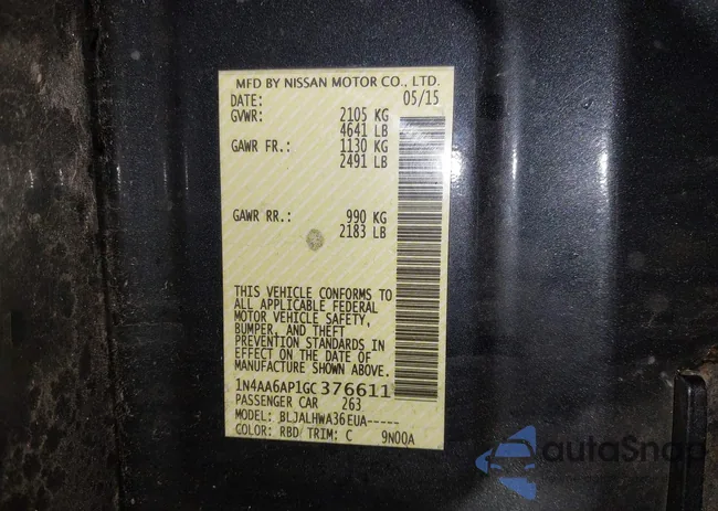 1N4AA6AP1GC376611: 43149565