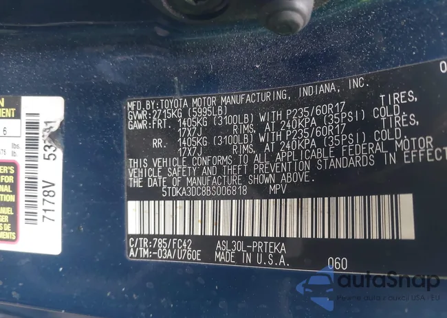 5TDKA3DC8BS006818: 43148731