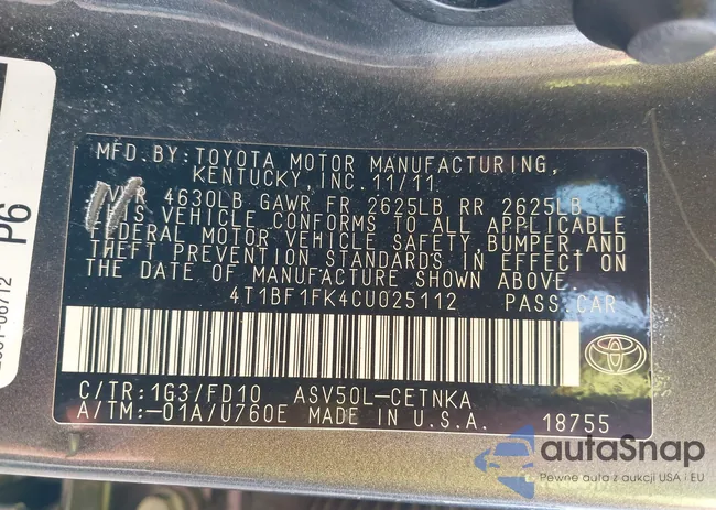 4T1BF1FK4CU025112: 43148862