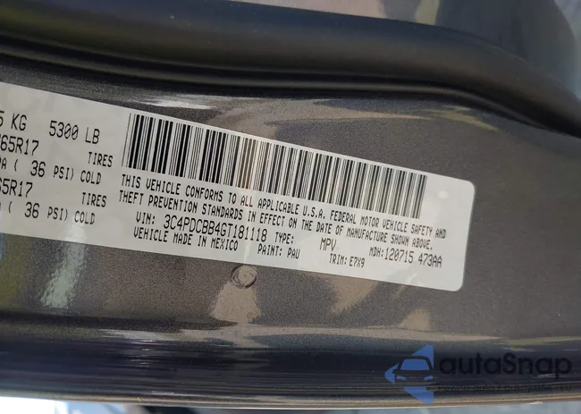 3C4PDCBB4GT181118: 43148935