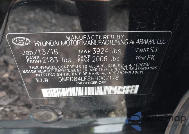 5NPD84LF8HH007178: 43148973