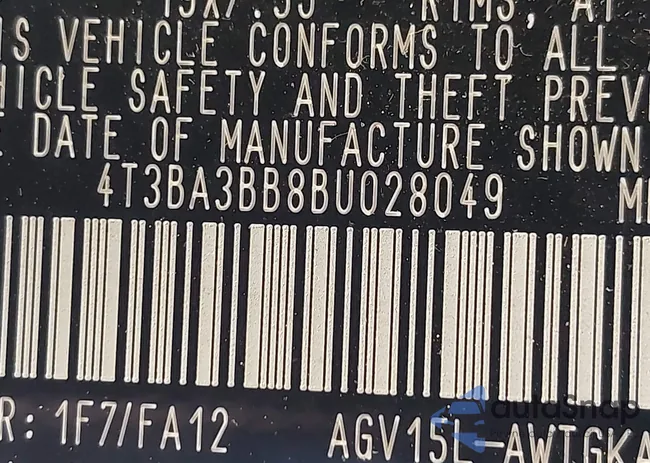 4T3BA3BB8BU028049: 43148980