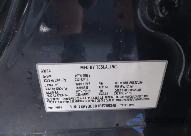 7SAYGDED1RF209346: 43149037