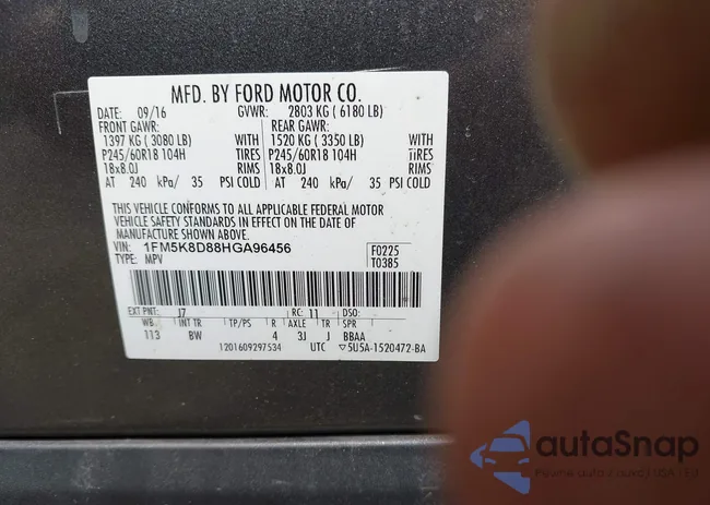 1FM5K8D88HGA96456: 43149044