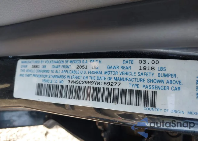 3VWSC29M9YM169277: 43150052