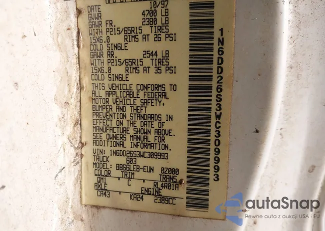 1N6DD26S3WC309993: 43150083