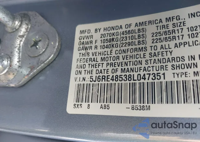 5J6RE48538L047351: 43150169