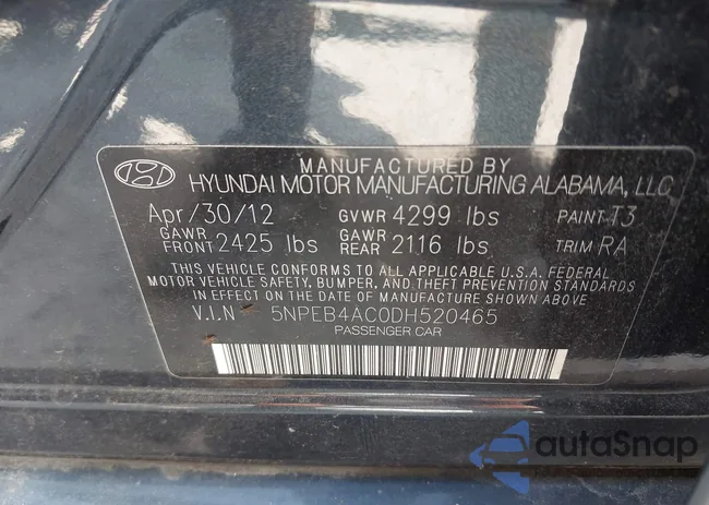 5NPEB4AC0DH520465: 43150170