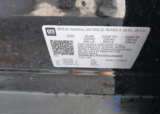 3GNKBCR41SS144413: 43150462