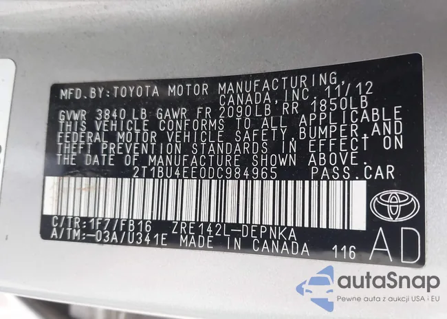 2T1BU4EE0DC984965: 43150565