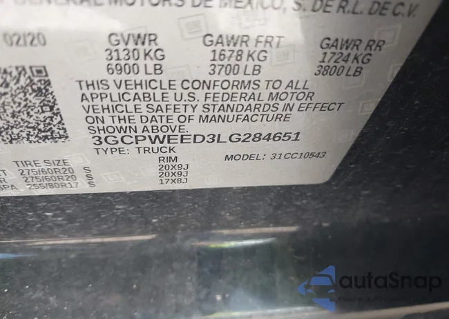 3GCPWEED3LG284651: 43150642