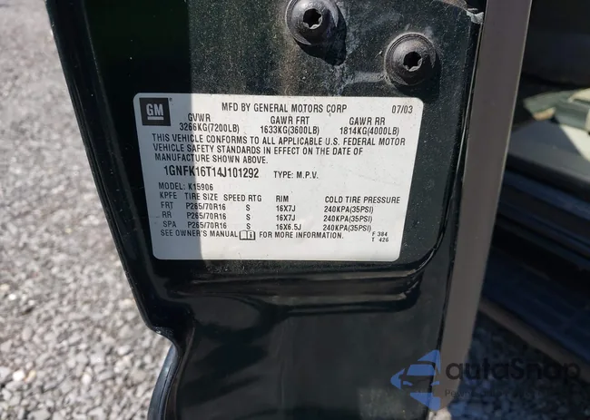 1GNFK16T14J101292: 43149708