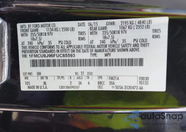 1FMCU9J96FUC85593: 43149811