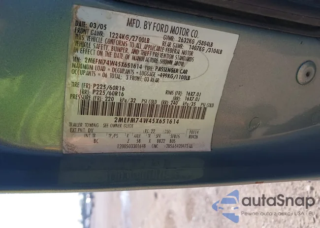 2MEFM74W45X651614: 43149945