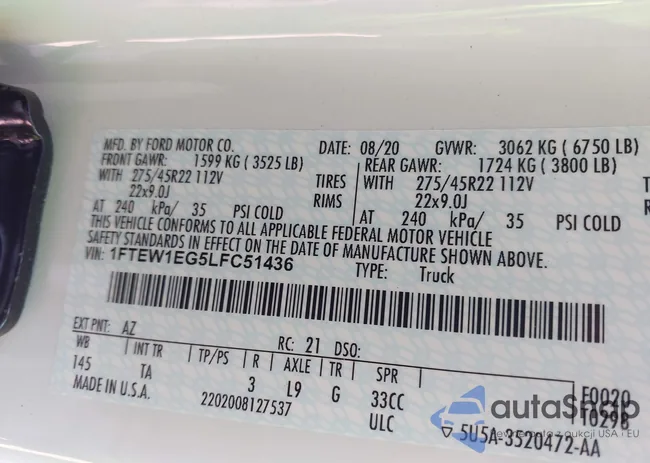 1FTEW1EG5LFC51436: 43149948