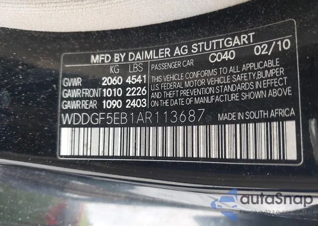 WDDGF5EB1AR113687: 43150030