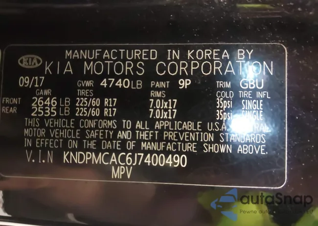 KNDPMCAC6J7400490: 43151215