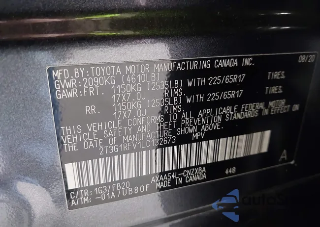 2T3G1RFV1LC132673: 43151245