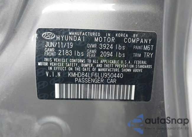 KMHD84LF6LU950440: 43151294