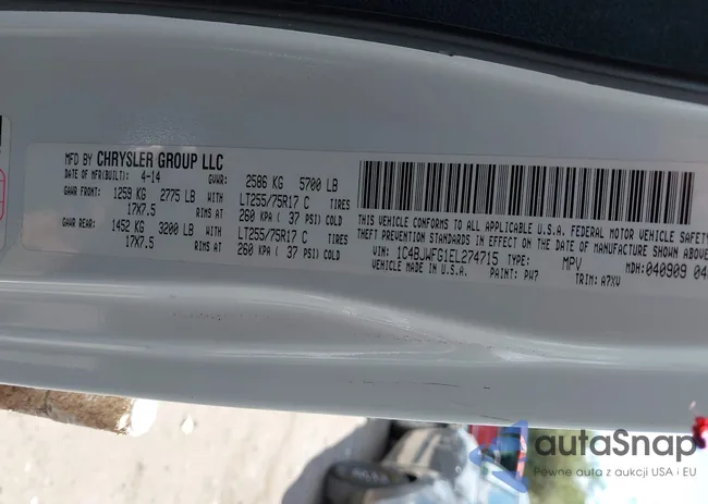 1C4BJWFG1EL274715: 43151363