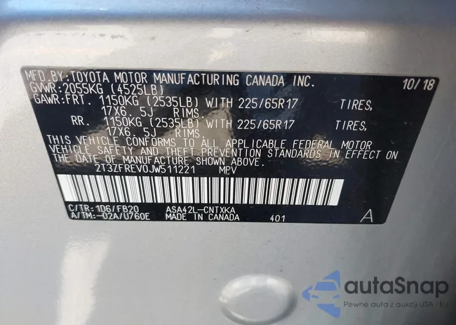 2T3ZFREV0JW511221: 43151485