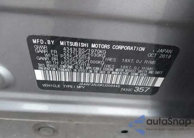 JA4AP3AU0KU008446: 43151555