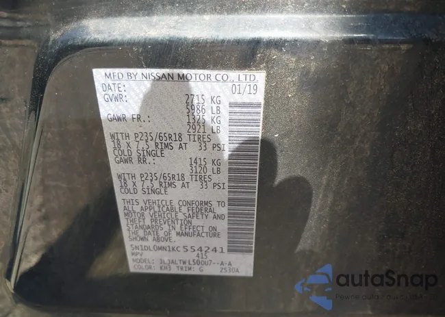 5N1DL0MN1KC554241: 43151593