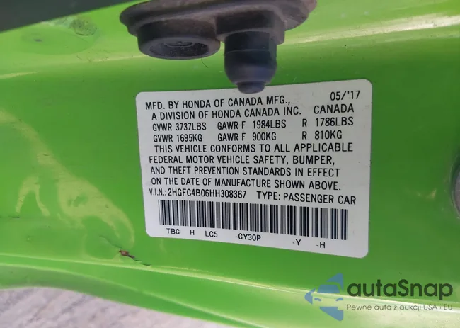 2HGFC4B06HH308367: 43151601