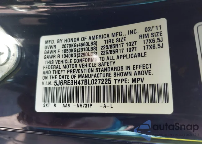 5J6RE3H47BL027225: 43151617