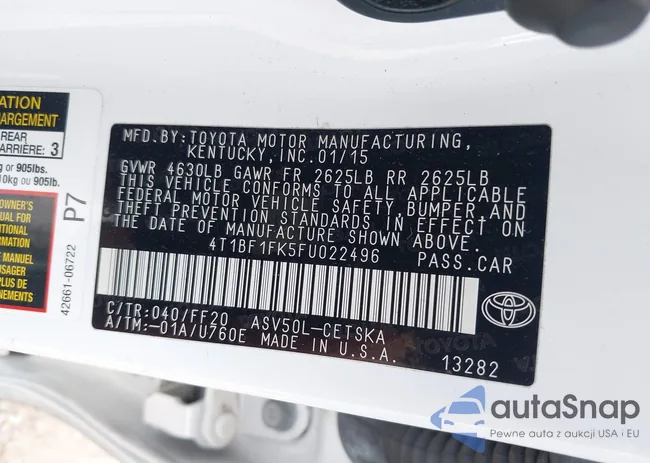 4T1BF1FK5FU022496: 43150866