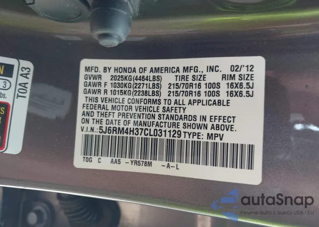 5J6RM4H37CL031129: 43150922