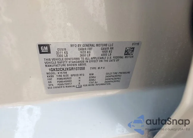 1GKS2CKJXGR107058: 43150948