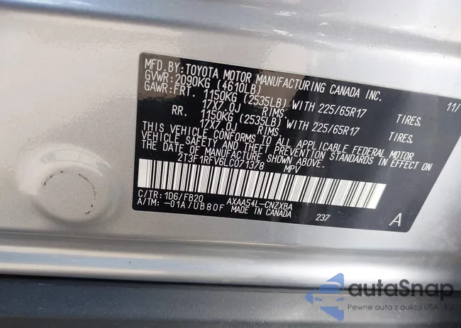 2T3F1RFV6LC071378: 43150988