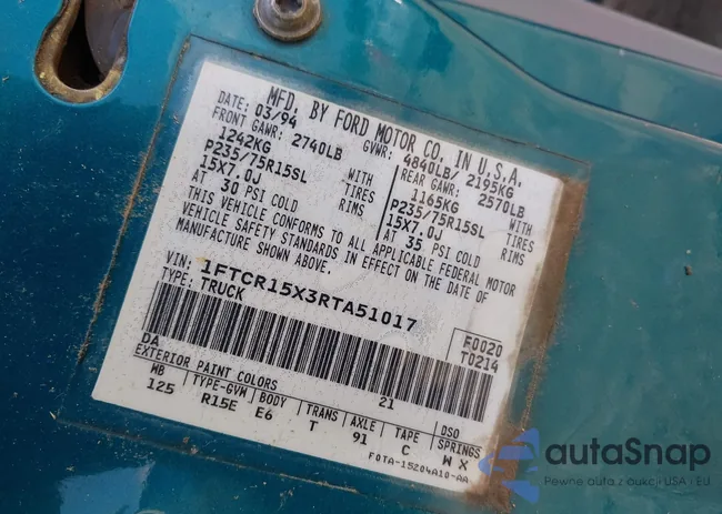 1FTCR15X3RTA51017: 43150991