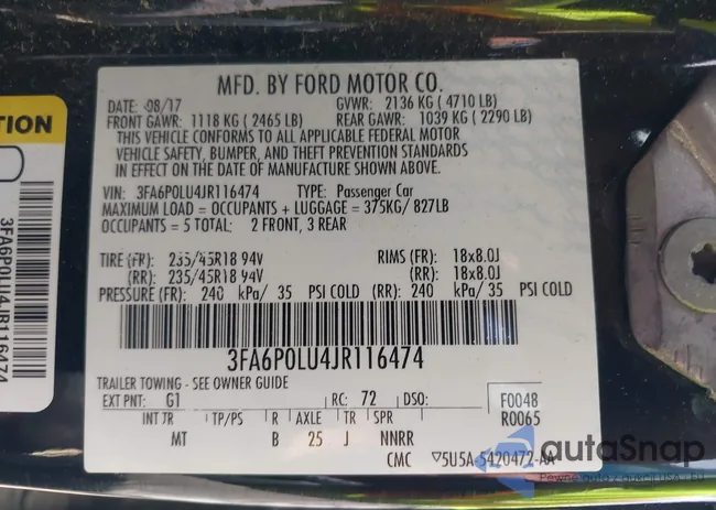 3FA6P0LU4JR116474: 43151006